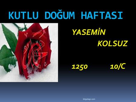 KUTLU DOĞUM HAFTASI YASEMİN KOLSUZ 1250 10/C bilgidagi.com.
