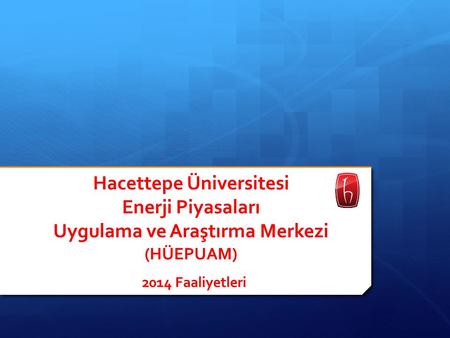 Hacettepe Üniversitesi Enerji Piyasaları Uygulama ve Araştırma Merkezi (HÜEPUAM) 2014 Faaliyetleri.