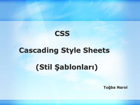 Cascading Style Sheets (Stil Şablonları)
