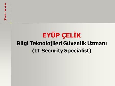 Bilgi Teknolojileri Güvenlik Uzmanı (IT Security Specialist)