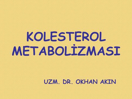 KOLESTEROL METABOLİZMASI