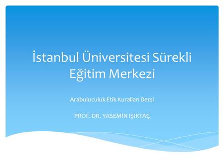 İstanbul Üniversitesi Sürekli Eğitim Merkezi