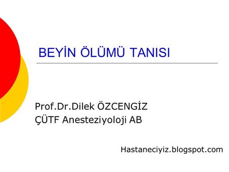 Prof.Dr.Dilek ÖZCENGİZ ÇÜTF Anesteziyoloji AB