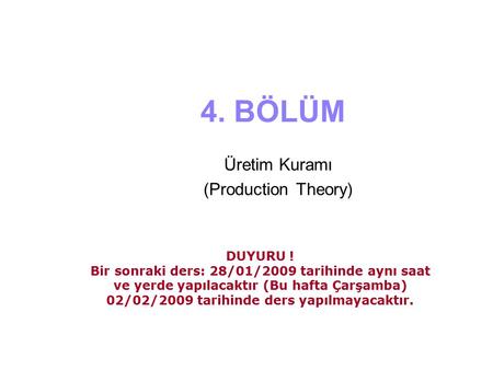 Üretim Kuramı (Production Theory)