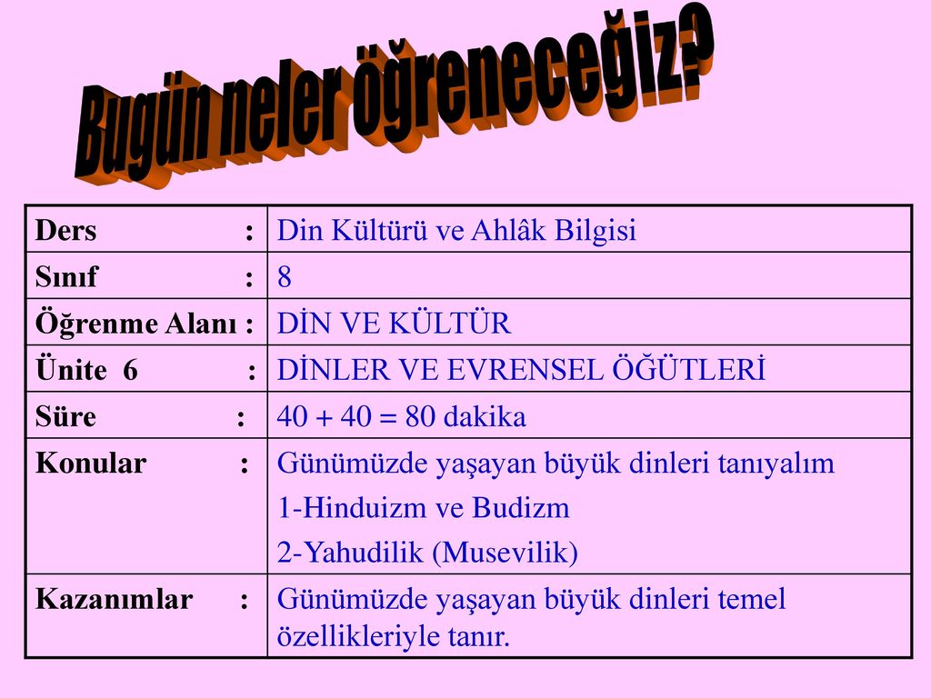 Bugun Neler Ogrenecegiz Ppt Video Online Indir