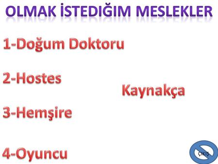 Olmak İstediğim Meslekler