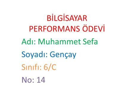 BİLGİSAYAR PERFORMANS ÖDEVİ