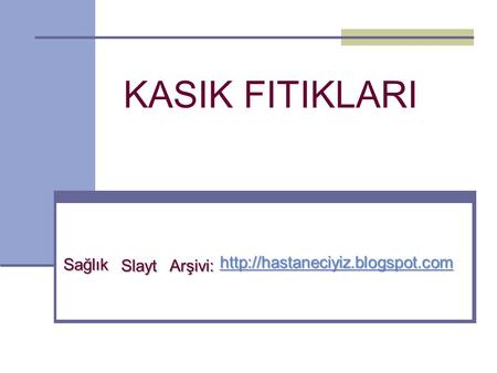 KASIK FITIKLARI Sağlık http://hastaneciyiz.blogspot.com Slayt Arşivi: