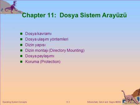 Chapter 11: Dosya Sistem Arayüzü