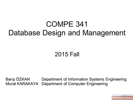 COMPE 341 Database Design and Management