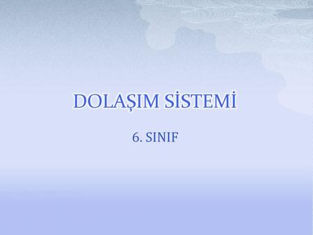 DOLAŞIM SİSTEMİ 6. SINIF.