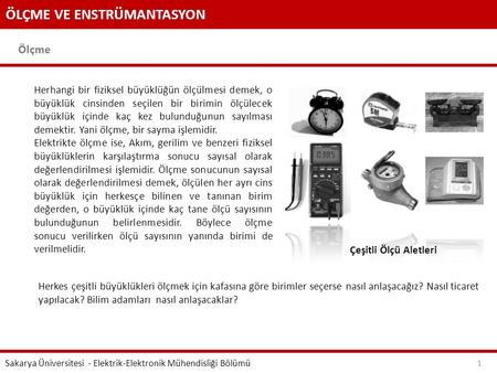 ÖLÇME VE ENSTRÜMANTASYON