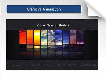 Grafik ve Animasyon Görsel Tasarım İlkeleri