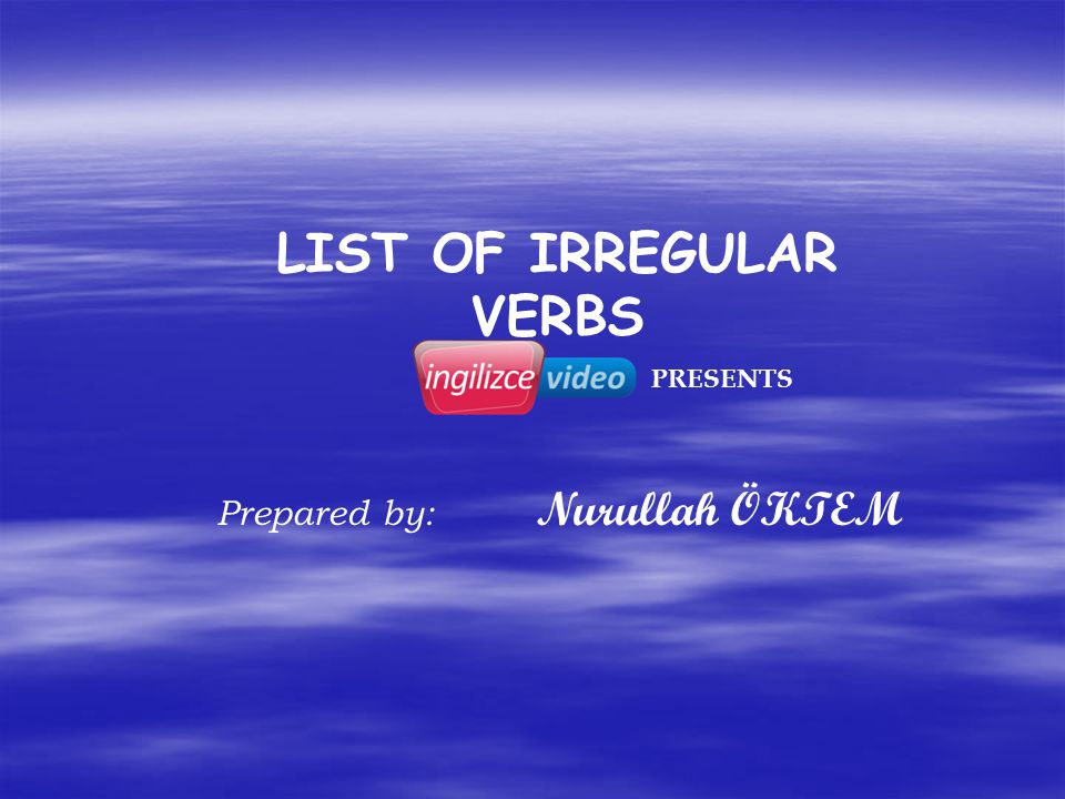 list of irregular verbs ppt indir