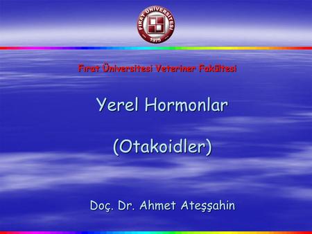 Yerel Hormonlar (Otakoidler) Doç. Dr. Ahmet Ateşşahin