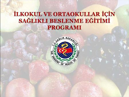 İLKOKUL VE ORTAOKULLAR İÇİN SAĞLIKLI BESLENME EĞİTİMİ PROGRAMI