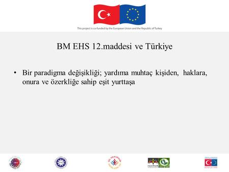 BM EHS 12.maddesi ve Türkiye Bir paradigma değişikliği; yardıma muhtaç kişiden, haklara, onura ve özerkliğe sahip eşit yurttaşa.