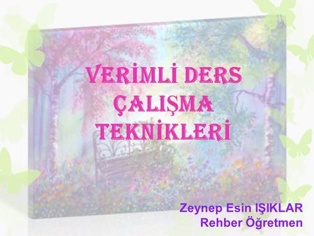 VER İ ML İ DERS ÇALI Ş MA TEKN İ KLER İ Zeynep Esin IŞIKLAR Rehber Öğretmen.