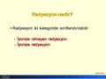 WMcB2008 Radyasyon nedir? Radyasyon iki kategoride sınıflandırılabilir Radyasyon iki kategoride sınıflandırılabilir -