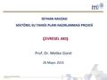 Prof. Dr. Melike Gürel 26 Mayıs 2015 SEYHAN HAVZASI SEKTÖREL SU TAHSİS PLANI HAZIRLANMASI PROJESİ ÇEVRESEL AKIŞ.