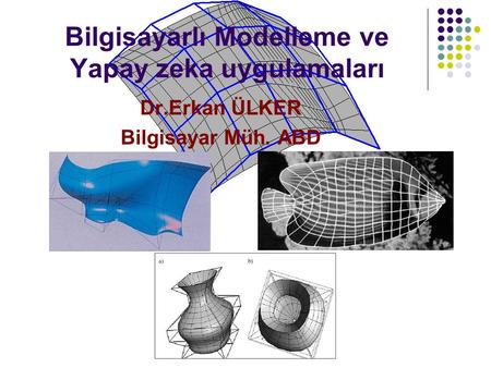 Bilgisayarlı Modelleme ve Yapay zeka uygulamaları Dr.Erkan ÜLKER Bilgisayar Müh. ABD.