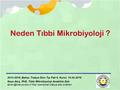 1 Neden Tıbbi Mikrobiyoloji ? 2015-2016, Bahar, Trakya Üniv Tıp Fak 6. Kurul, 15.02.2016 Neşe Akış, PhD, Tıbbi Mikrobiyoloji Anabilim Dalı