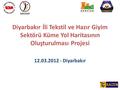 Diyarbakır İli Tekstil ve Hazır Giyim Sektörü Küme Yol Haritasının Oluşturulması Projesi 12.03.2012 - Diyarbakır.