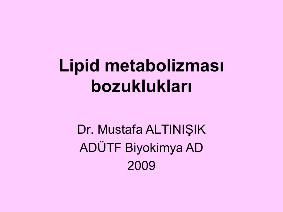lipid metabolizması ve hipertansiyon