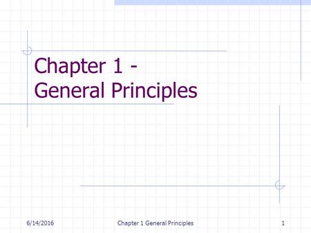 6/14/2016Chapter 1 General Principles1 Chapter 1 - General Principles.