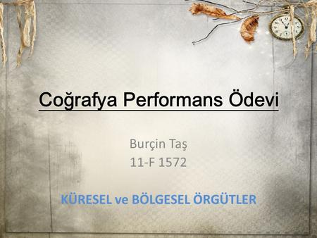 Coğrafya Performans Ödevi