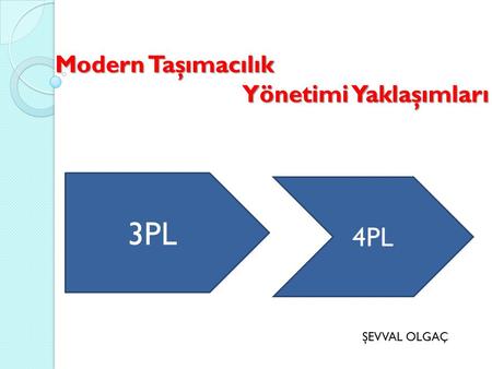 Modern Taşımacılık Yönetimi Yaklaşımları 3PL 4PL ŞEVVAL OLGAÇ.