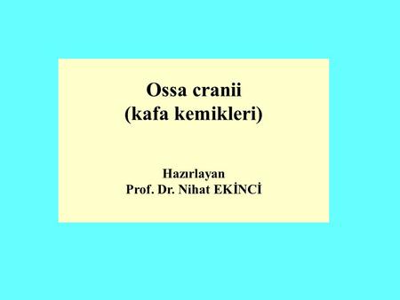 Ossa cranii (kafa kemikleri) Hazırlayan Prof. Dr. Nihat EKİNCİ.
