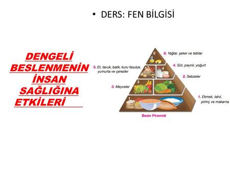 DENGELİ BESLENMENİN İNSAN SAĞLIĞINA ETKİLERİ