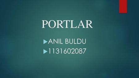 PORTLAR ANIL BULDU 1131602087.