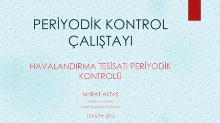 PERİYODİK KONTROL ÇALIŞTAYI