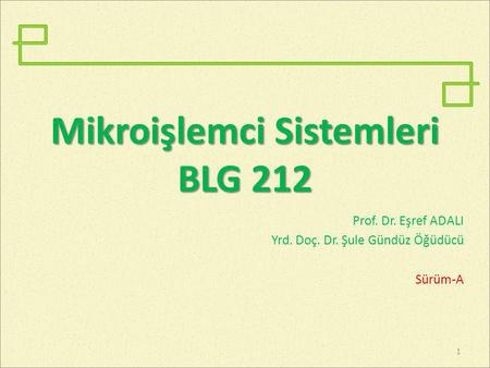 Mikroişlemci Sistemleri BLG 212
