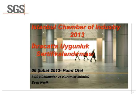 Istanbul Chamber of Industry 2013