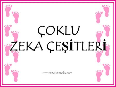 ÇOKLU ZEKA ÇEŞİTLERİ www.siradisiannelik.com.