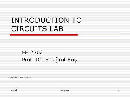 INTRODUCTION TO CIRCUITS LAB