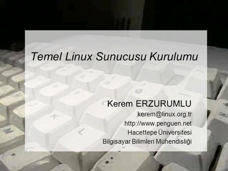 Temel Linux Sunucusu Kurulumu