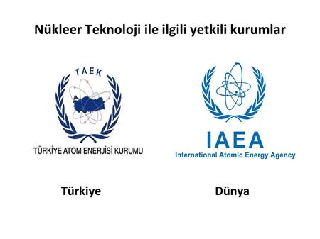 Nükleer Teknoloji ile ilgili yetkili kurumlar