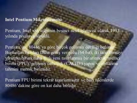 Intel Pentium Mikroişlemcisi