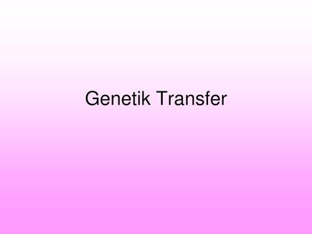 Genetik Transfer.