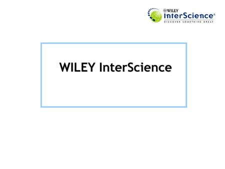 WILEY InterScience.