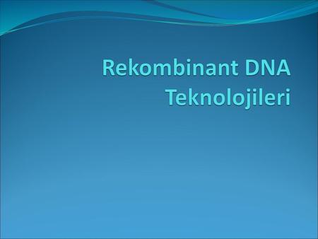 Rekombinant DNA Teknolojileri