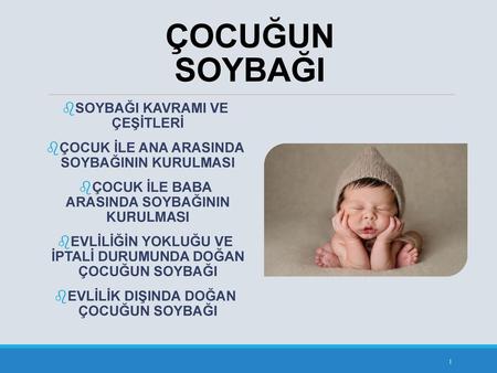 ÇOCUĞUN SOYBAĞI SOYBAĞI KAVRAMI VE ÇEŞİTLERİ