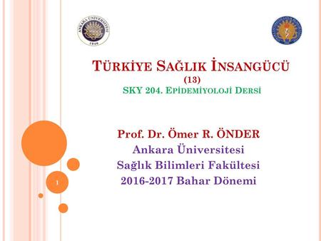 Türkiye Sağlık İnsangücü (13) SKY 204. Epidemiyoloji Dersi