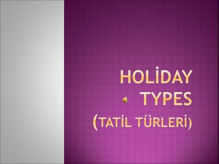 Holiday types (Tatil türleri)