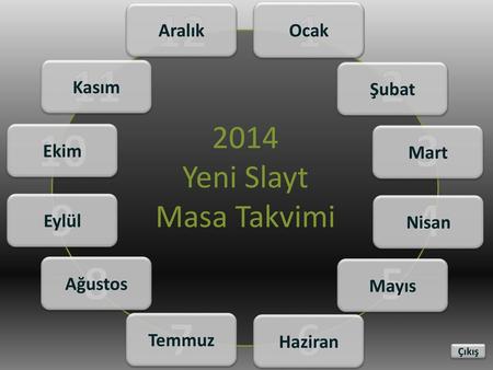 2014 Yeni Slayt Masa Takvimi