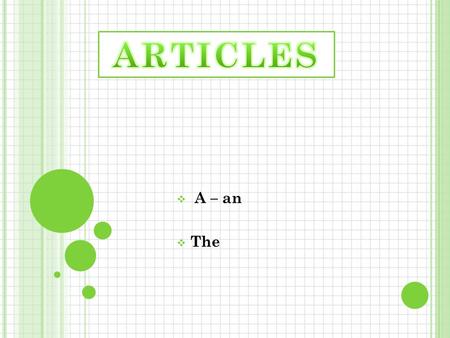 ARTICLES A – an The.